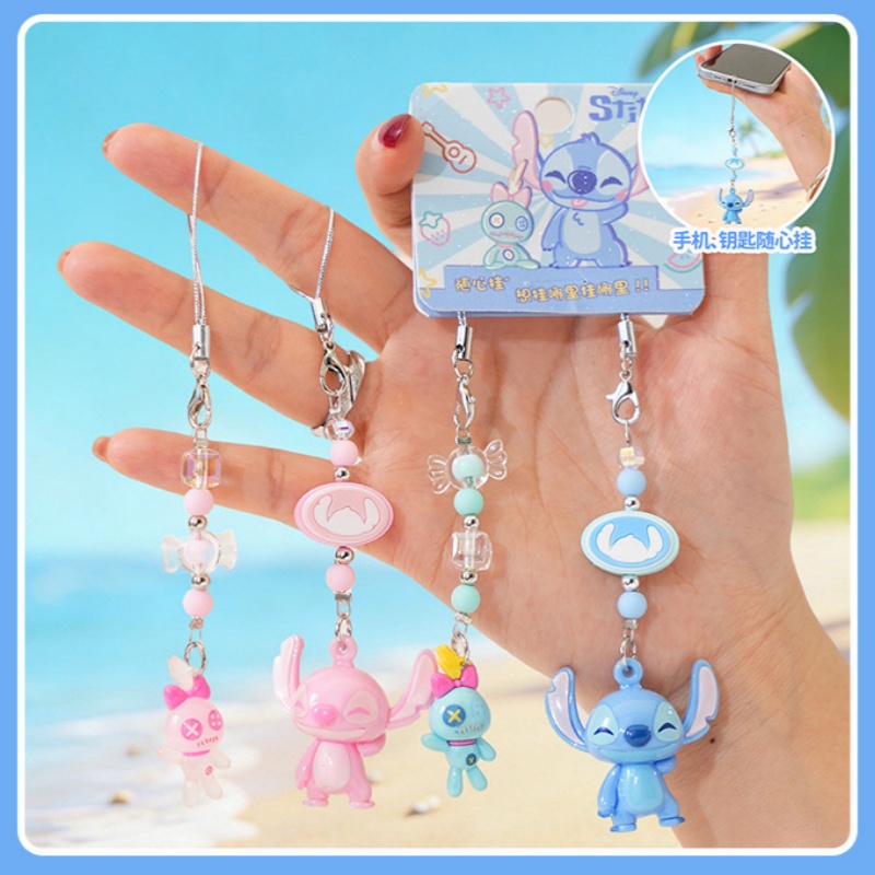 Phone Accessories Ideas - Porte-clés authentique StitchCartoon, figurine miniature de